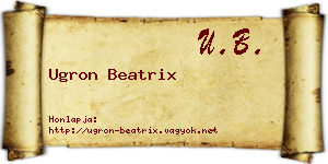 Ugron Beatrix névjegykártya